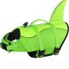 Racocou Shark Dog Life Jacket, High-Buoyancy Swim Vest with Removable Front Float and Rescue Handle, Green, XS view 1