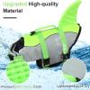 Racocou Shark Dog Life Jacket, High-Buoyancy Swim Vest with Removable Front Float and Rescue Handle, Green, XS view 2