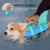 Racocou Shark Dog Life Jacket, High-Buoyancy Swim Vest with Removable Front Float and Rescue Handle, Green, XS view 4