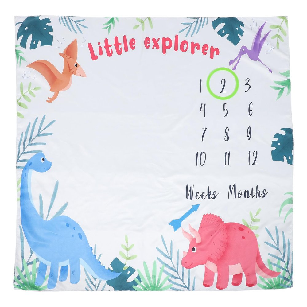 MOBUTOFU Monthly Milestone Blanket, Polyester, for Boys and Girls, with Photo Props, Various Colors