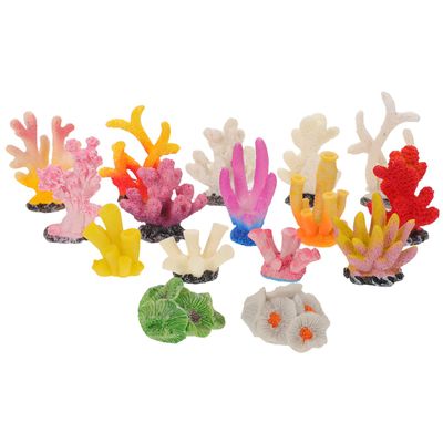 BESPORTBLE 16-Piece Resin Coral Aquarium Decor for Small Aquariums, Colorful Artificial Coral, Random Styles