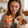 Cartoon Cat Tooth Cleaning Toy (Orange, One Size) view 3