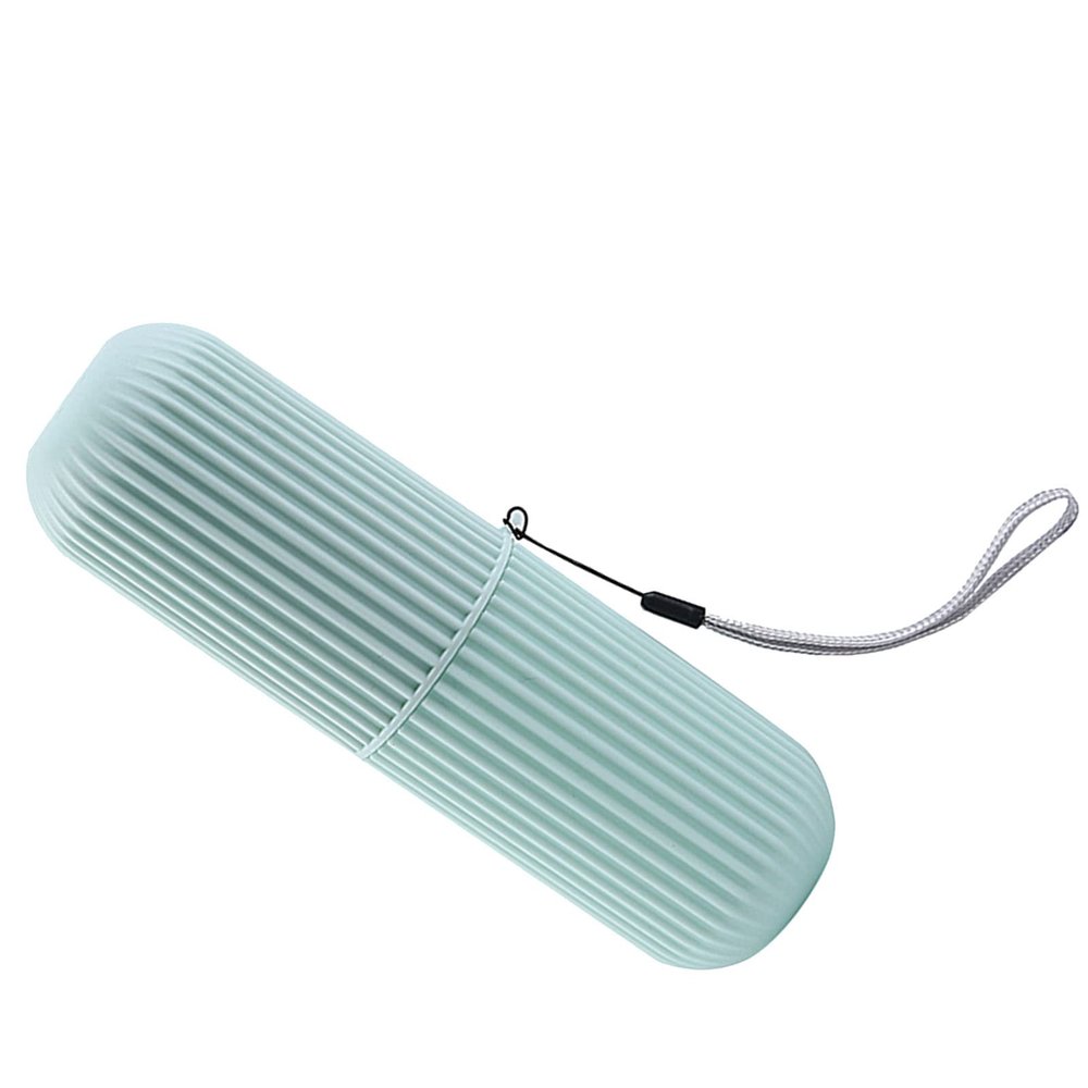 Rengue Travel Toothbrush Case, 2-Pack, Portable Toothbrush Holder with Non-Slip Gear Design and Dustproof Cover, Green