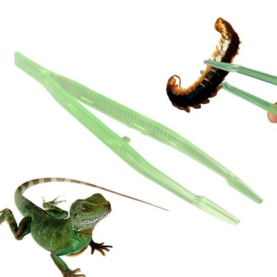 Reptile Feeding Tongs 18 x 3.2 cm, Glow-in-the-Dark Tweezers, Ergonomic Long Feeding Tool, Non-Slip Grip