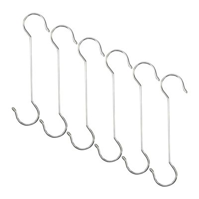 VILLCASE S-Shaped Stainless Steel Plant Extension Hooks, 6-Pack, Compact and Lightweight, for Hanging Baskets and Flower Pots Outdoors