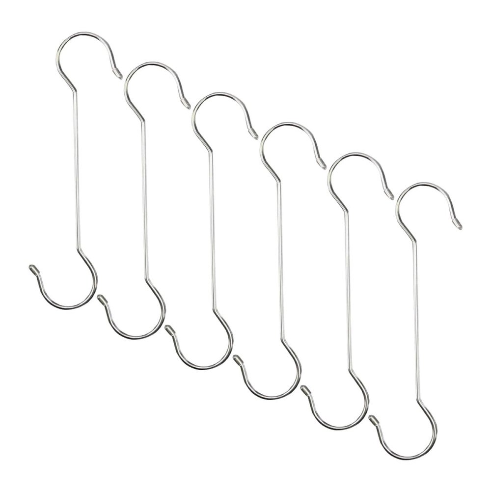 VILLCASE S-Shaped Stainless Steel Plant Extension Hooks, 6-Pack, Compact and Lightweight, for Hanging Baskets and Flower Pots Outdoors