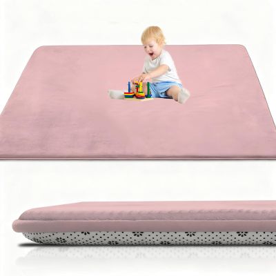 Foldable Baby Crawling & Play Mat, 150 x 250 cm, Pink, 2 cm Thick, Non-Slip