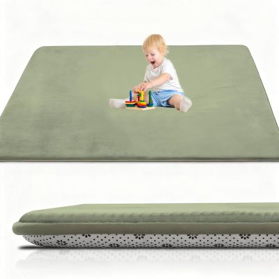 Foldable Baby Crawling Mat, 40 x 100 cm, Grass Green, 2 cm Thick, Non-Slip