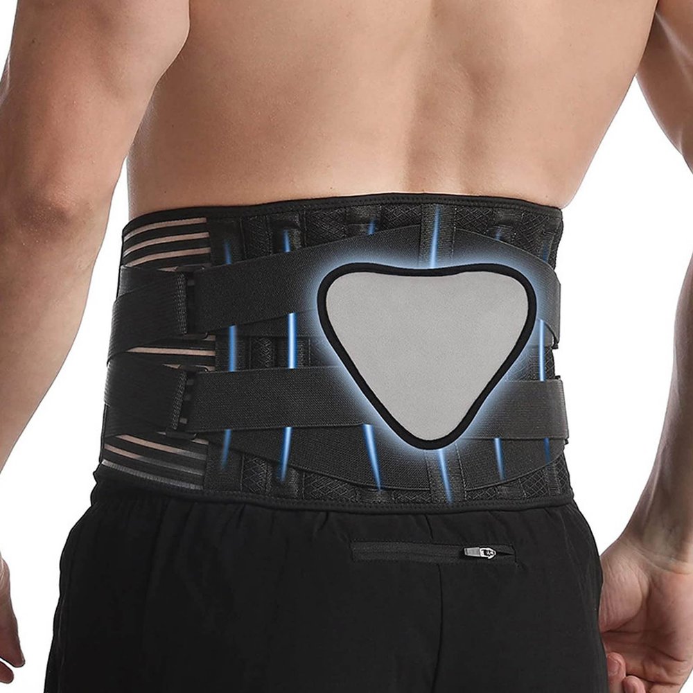 FBHFSUIEF 6-Stay Lower Back Support Belt, Breathable, for Men/Women, Spinal Decompression, XL(M)