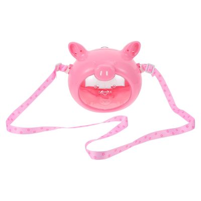 Lurrose Portable Pink Pig-Shaped Plastic Hamster Carrier