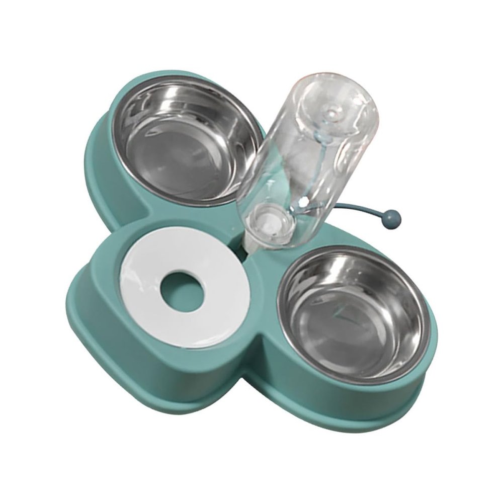 Automatic Pet Food and Water Dispenser for Dogs and Cats, Green