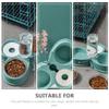 Automatic Pet Food and Water Dispenser for Dogs and Cats, Green view 3
