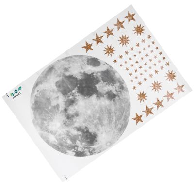 MAJORMENCH Moon and Stars PVC Wall Stickers