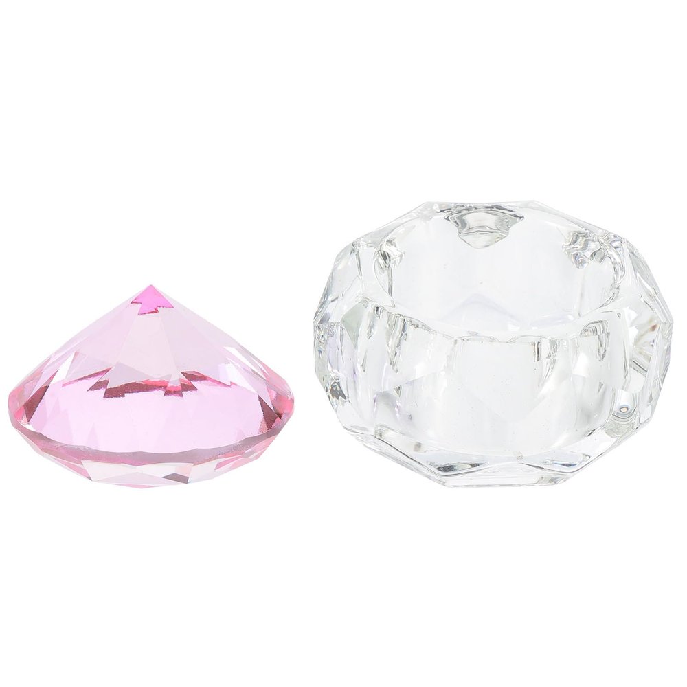 CALLARON Glass Nail Crystal Container with Lid
