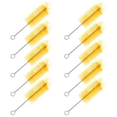 MOBUTOFU 10-Piece Yellow Nylon Baby Bottle Brushes
