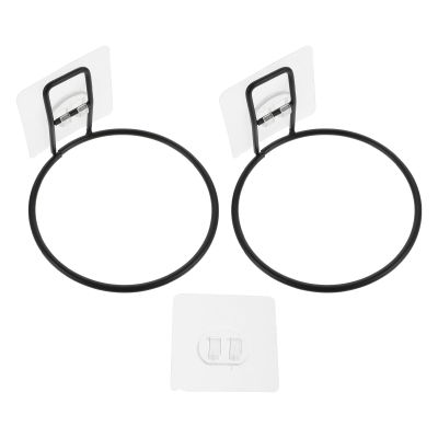 Black Wall-Mounted Food Bowl Holders, 2-Piece Set, for Pets