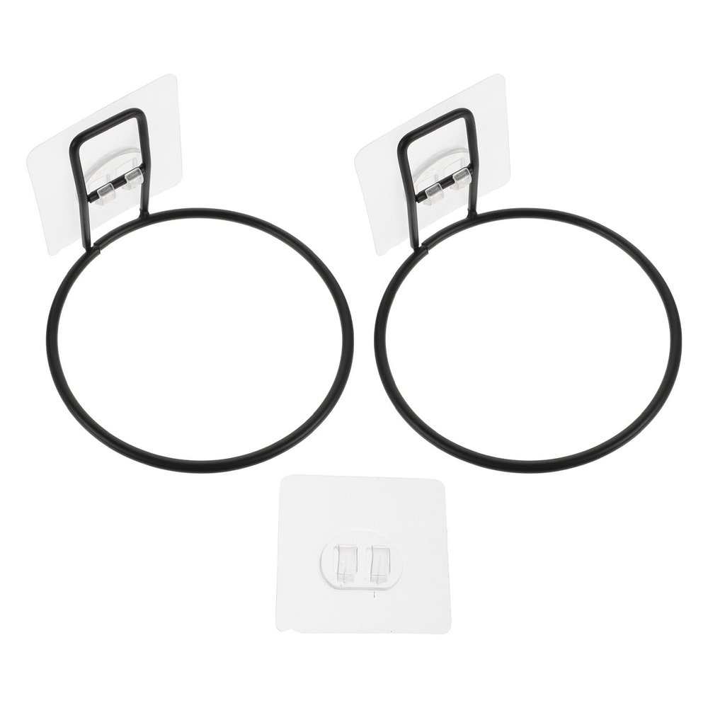 Black Wall-Mounted Food Bowl Holders, 2-Piece Set, for Pets