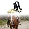 FewNvWa 2-Piece Gold Horse Spurs with Boot Straps and Rhinestone Details view 4