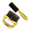 Gold Barber Brush with Ring Handle for Beard and Hair, 2-Piece Set view 1
