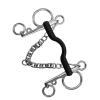 QUXVUIS Stylish Stainless Steel Bit with Copper Mouthpiece and Silver Details, Western Bridle with Cheekpieces for Competitions, Center Roller and Curb Function view 1