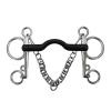 QUXVUIS Stylish Stainless Steel Bit with Copper Mouthpiece and Silver Details, Western Bridle with Cheekpieces for Competitions, Center Roller and Curb Function view 2
