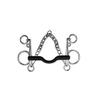 QUXVUIS Stylish Stainless Steel Bit with Copper Mouthpiece and Silver Details, Western Bridle with Cheekpieces for Competitions, Center Roller and Curb Function view 4