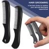 Men’s Small Fine-Tooth Mustache Comb, Pack, Plastic, Black view 3