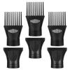 CATIEBYE Nylon Hair Dryer Nozzle Attachments, 6-Piece, Black view 1