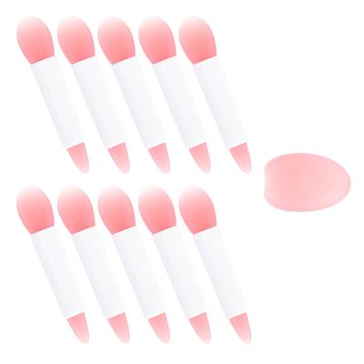 VALICLUD Set of 11 Silicone Lip Brush Applicators with Protective Caps