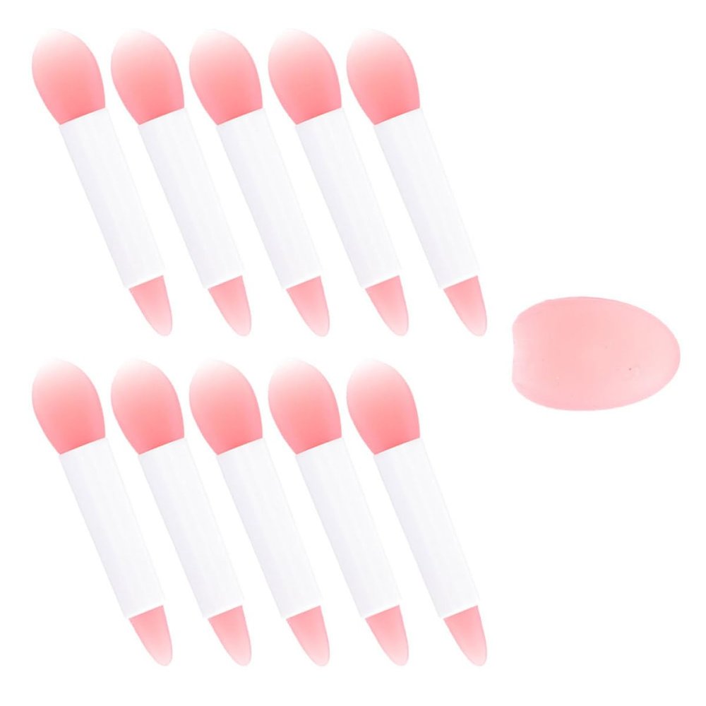 VALICLUD Set of 11 Silicone Lip Brush Applicators with Protective Caps