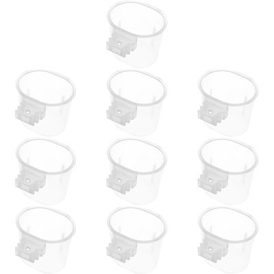 VALICLUD 10-Pack Plastic Parrot Cage Food Bowls for Small Birds