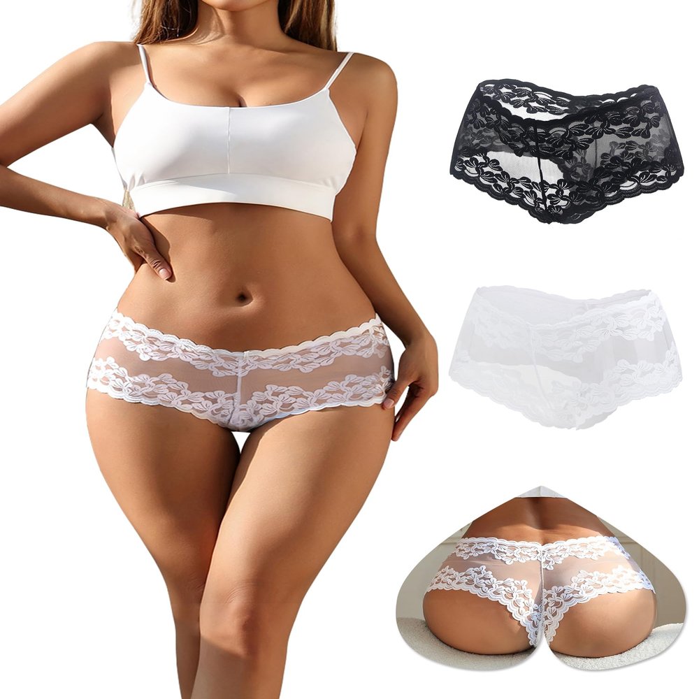 Sunshinelady Women's Mesh Lace Thong Underwear