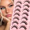 WUMZIRA 10 Pairs Manga Lashes, Wispy Spiky 3D False Eyelashes, 12 mm, Black view 1