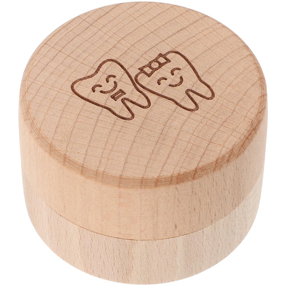 HEMOTON Round Baby Tooth Storage Box, Fun Design, Large Capacity, Good Seal