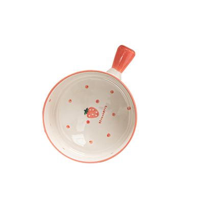 Ceramic Bowl with Cartoon Handle, 15.2 cm, Berry