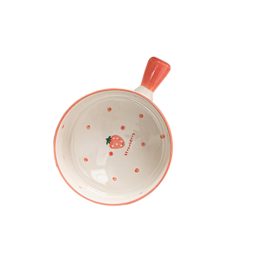 Ceramic Bowl with Cartoon Handle, 15.2 cm, Berry
