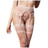 Women’s Black PU Leather Lingerie Garter Belt Set, 4/6 Clips, Size L view 1