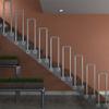 FKXSXAZ U-Shaped Wrought-Iron Stair Handrail, Silver, 45 cm view 2