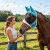 Fly Mask for Horses, Breathable Mesh, Half Face, with Ears, Elastic UV Strap view 2