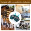 Fly Mask for Horses, Breathable Mesh, Half Face, with Ears, Elastic UV Strap view 4