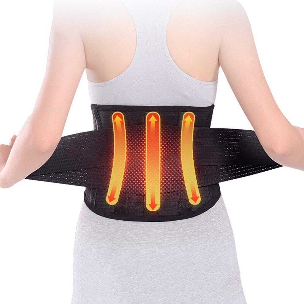 WDSOPK Back Support Belt with Lumbar Support, Self-Heating, Two Adjustable Straps, Size L