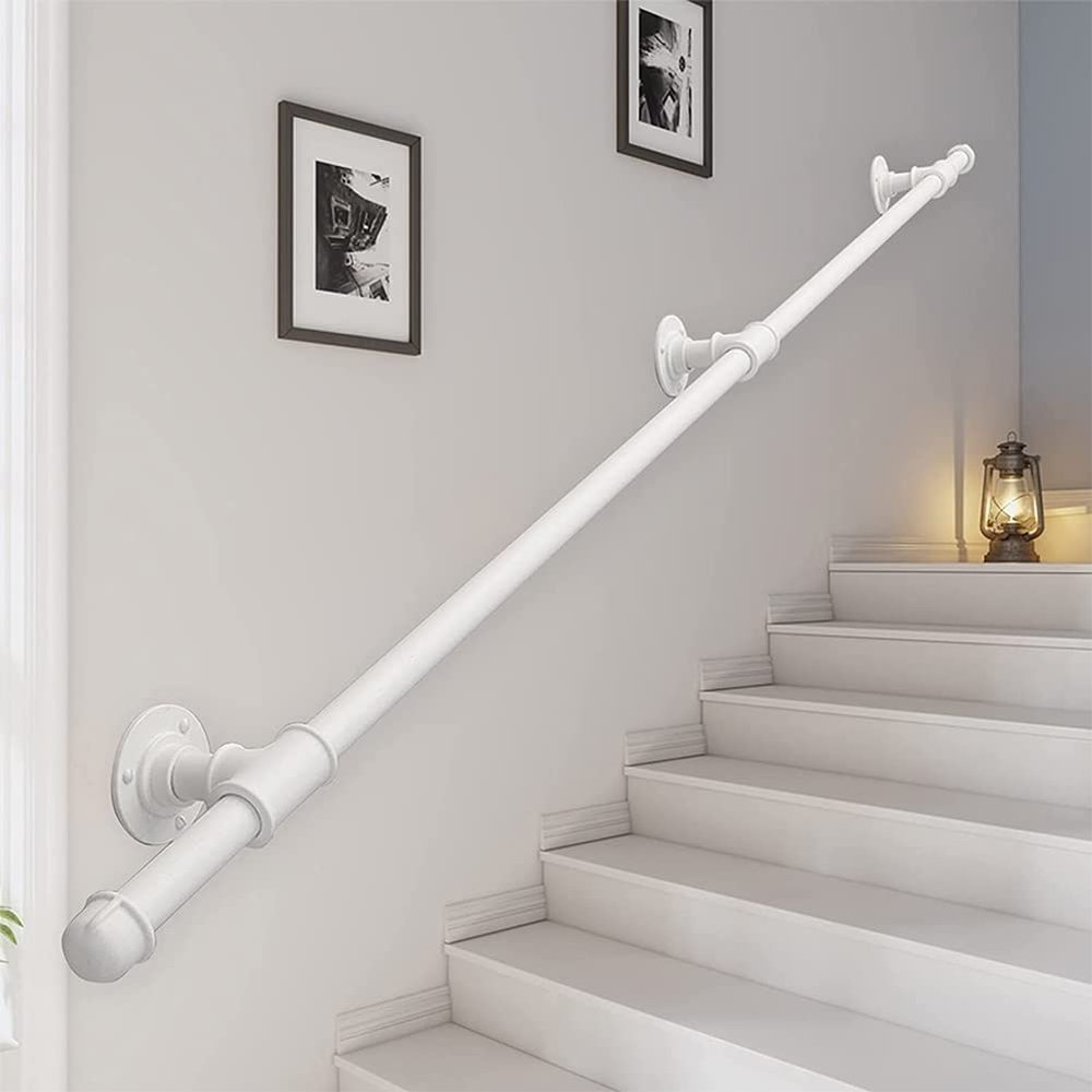 FKXSXAZ Stair Handrail with Wall Brackets, 3.2 cm Thickened Railing, Indoor/Outdoor, Complete Set (Length: 4.7 m)