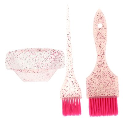 Abaodam Professional Hair Dye Bowl Set with Brush, Pink Plastic