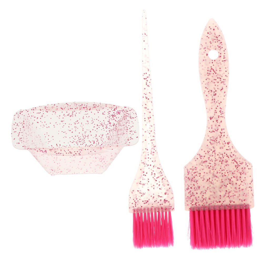 Abaodam Professional Hair Dye Bowl Set with Brush, Pink Plastic