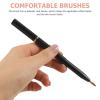 Double-Ended Lip Brush for Women, Metal, Black, Portable view 4