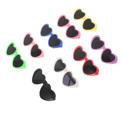 SUPVOX Heart-Shaped UV-Protective Plastic Sunglasses for Small Dogs, 9-Pack
