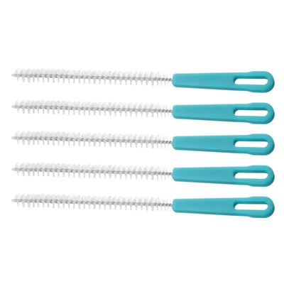 HOODANCOS 5-Piece Green Cleaning Brushes with Fine Nylon Bristles and Long Straw Brush for Baby Bottles