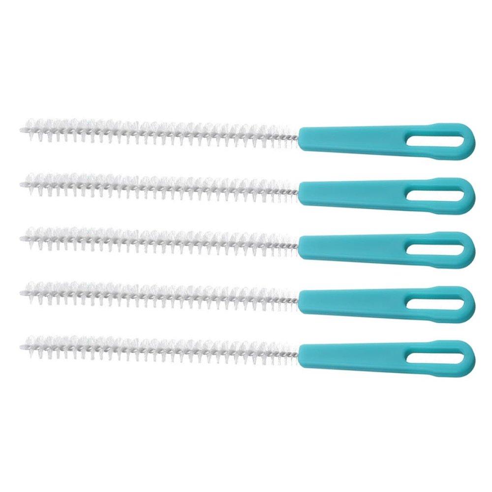 HOODANCOS 5-Piece Green Cleaning Brushes with Fine Nylon Bristles and Long Straw Brush for Baby Bottles