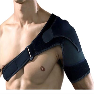 BYQADFT Adjustable Shoulder Support Brace, Neoprene Compression Wrap, Unisex (Black)