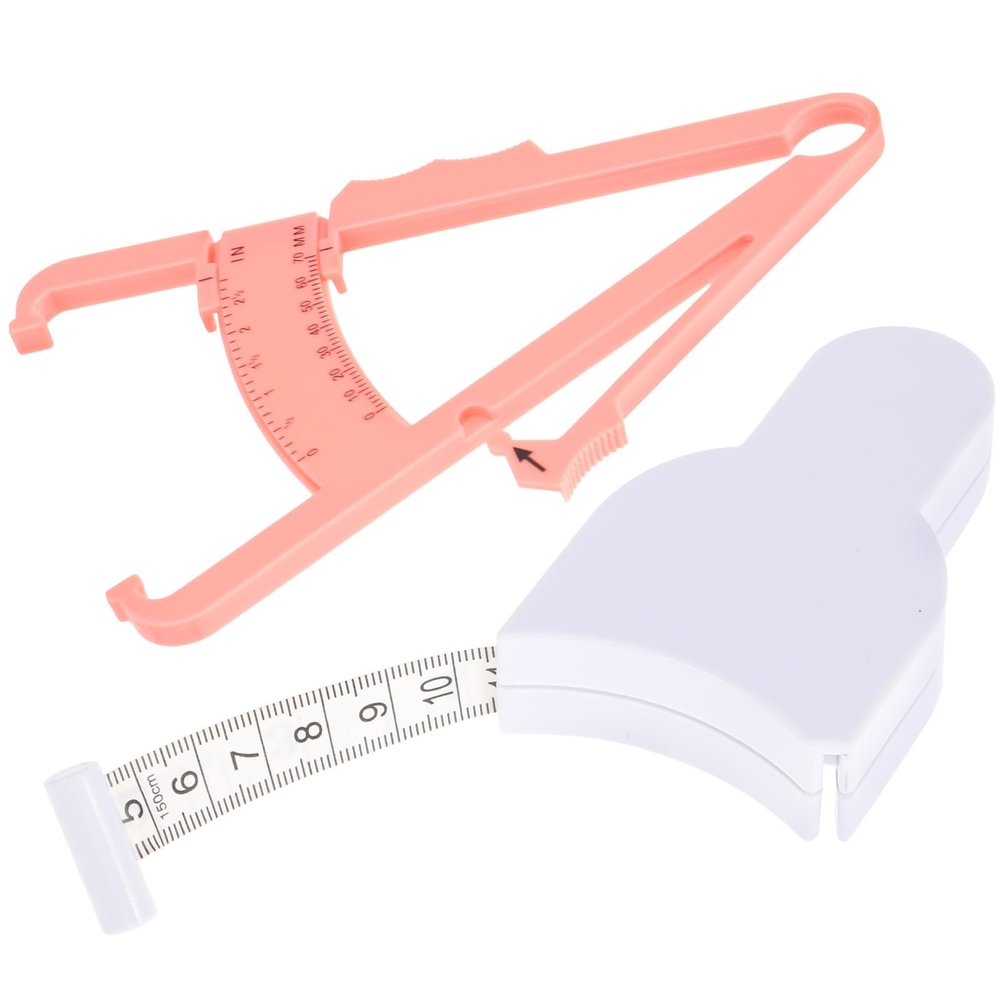 Operitacx Portable Body Fat Caliper with Tape Measure, Lightweight ABS, Includes Instruction Cards